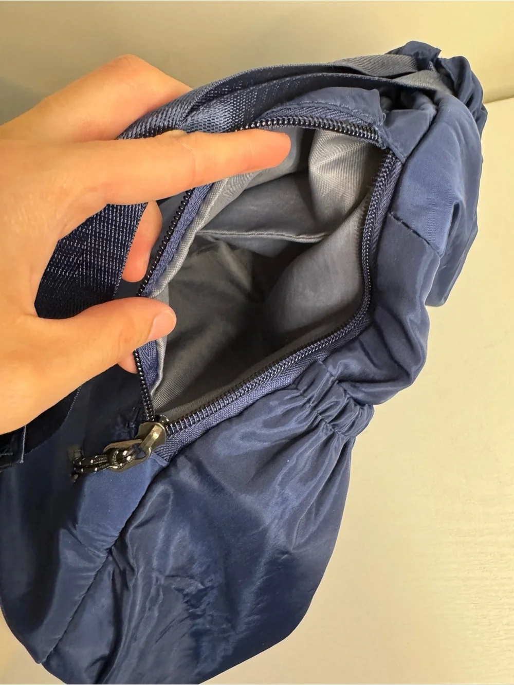 Lululemon Lightweight Nylon Drawstring Backpack Blue Packable Cinch Bag
